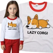 Piżamy dla dziewczynek - Piżama dziecięca Leniwy Pies Corgi 98/104 - VoloDonum - miniaturka - grafika 1