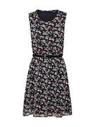 Sukienki - ONLY Women's ONLMEDINA S/L Belt Dress WVN sukienka, Black/AOP: Flower, 42, Czarny/Aop: kwiatowy, 42 - miniaturka - grafika 1