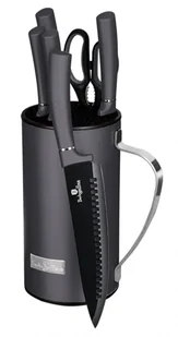 Grafitowy zestaw stalowych noży ze stojakiem K3-M64 - Noże - miniaturka - grafika 1