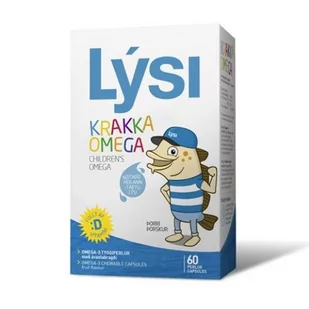 LYSI Kapsułki do żucia omega-3 dla dzieci o smaku gumy balonowej, 60 kapsułek - Witaminy i minerały - miniaturka - grafika 1