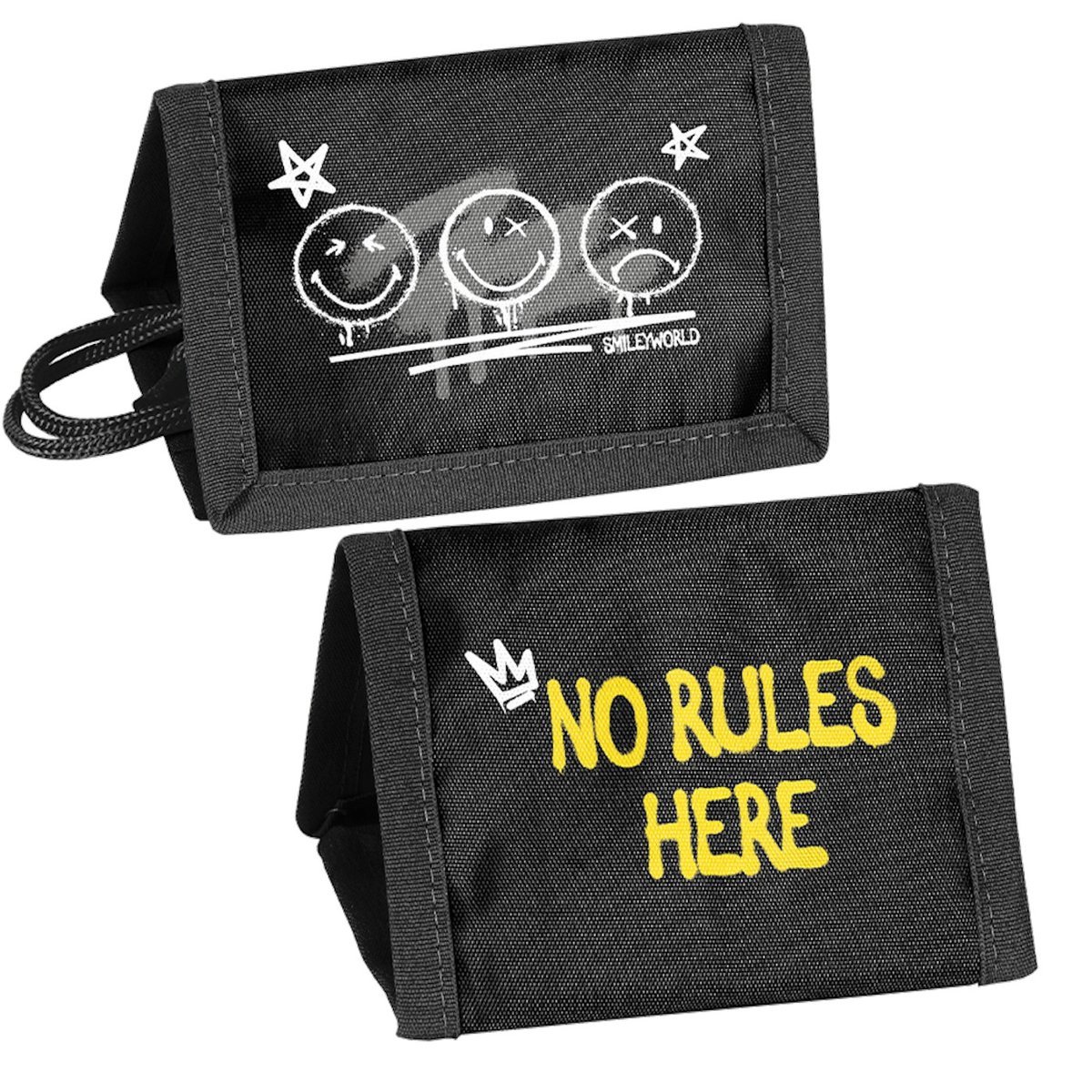 Portfel rozkładany ze sznurkiem Emotikony Buźki Emocje Smiley No Rules 2