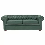 Sofy i kanapy - Beliani Sofa trzyosobowa tapicerowana zielona CHESTERFIELD - miniaturka - grafika 1