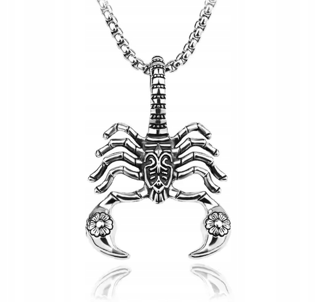 Naszyjnik wisiorek Skorpion srebrny Scorpio Starożytny prezent Y2K