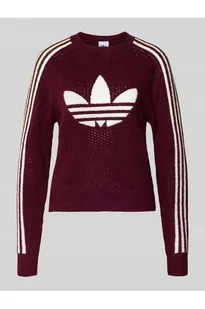 Sweter z dzianiny z logo - adidas Originals - Swetry damskie Sweter z dzianiny z logo - adidas Originals - Swetry damskie - miniaturka - grafika 1