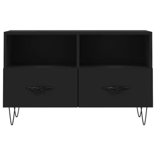Szafka pod TV, czarna, 80x36x50 cm, materiał drewnopochodny Lumarko! - Szafki RTV - miniaturka - grafika 6