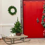 Ozdoby bożonarodzeniowe - Kobolo przedmiot dekoracyjny sanie dekoracja zimowa ŚNIEG - wykonane z drewna w kolorze szarym - dekoracja świąteczna dekoracja domu salon strefa wejściowa - miniaturka - grafika 1