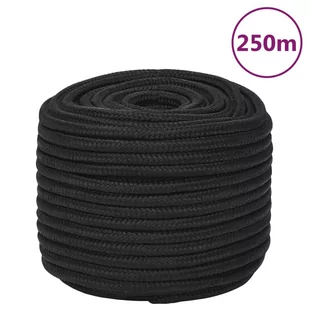 Linka żeglarska, czarna jednolita, 12 mm, 250 m, polipropylen - Żeglarstwo - miniaturka - grafika 1