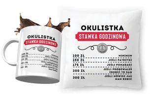 Dla Okulistki Zestaw Poduszka + Kubek na Prezent z Nadrukiem ze Zdjęciem - Gadżety dla niej i dla niego - miniaturka - grafika 1