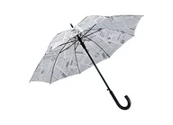 Parasole - FISURA - duży parasol"gazetowy", czarny i biały parasol młodzieżowy, automatyczny parasol z guzikiem, wytrzymały parasol z nadrukiem, średnica 106 cm, Czarno-biały - miniaturka - grafika 1