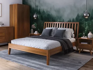 Łóżko drewniane bukowe 160x200 Beskid 01 dąb rustikal - Łóżka - miniaturka - grafika 1