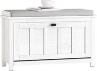 Szafki na buty - SoBuy FSR161-W Ławka na buty z poduszką do siedzenia Stojak na buty Wywrotka na buty Szafka na buty Vintage biała - miniaturka - grafika 1