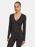 Bluzki damskie - Just Cavalli Bluzka 79PAH638 J0251 Czarny Slim Fit - miniaturka - grafika 1