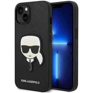 Etui KARL LAGERFELD Saffiano Karl’s Head Patch do Apple iPhone 14 Plus Czarny - Etui i futerały do telefonów - miniaturka - grafika 1