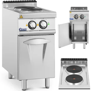 Kuchnia elektryczna wolnostojąca z szafką 2 pola grzewcze 5.2 kW 400 V - Akcesoria gastronomiczne - miniaturka - grafika 1
