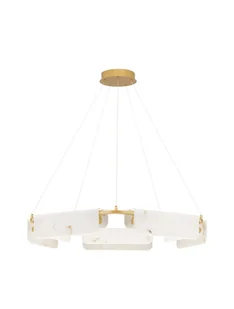 MAIRANA LE44617 Lampa wisząca LED z marmurowymi elementami złota okrągła nowoczesna - Lampy sufitowe - miniaturka - grafika 1