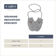 Rękawiczki dla dzieci - Zaffiro Zaffiro - Rękawiczki dziecięce Wełna premium 1-3 l Grey U - miniaturka - grafika 1