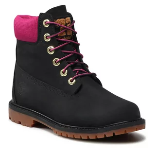 Botki damskie - Timberland Trapery Heritage 6 In Waterproof Boot TB0A44KX0011 Black Nubuc/W Pink - grafika 1