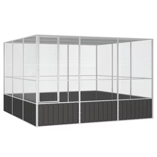 VidaXL Woliera, Antracytowa, 302,5X324,5X211,5 Cm, Galwanizowana Stal - Klatki i wyposażenie dla ptaków - miniaturka - grafika 1