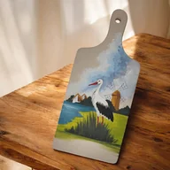 Deski do krojenia - Deska kuchenna z malowanym bocianem - miniaturka - grafika 1