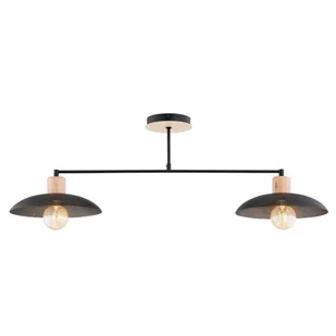 Kobe lampa sufitowa 2xE27 czarna/jasne drewno 1318/2 - Lampy sufitowe - miniaturka - grafika 1