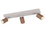 Lampy ścienne - SOKA 867700365 listwa ze spotami kawowe ryflowane tuby 3xGU10 wykończenie ciepły szary - miniaturka - grafika 1