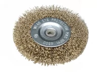 Akcesoria do elektronarzędzi - Dedra Szczotka druciana tarczowa mosiądz.150mm śr.otworu 16mm F33-150 2401do2550_uz-109-uniw - miniaturka - grafika 1