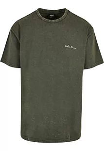 Urban Classics Męski T-Shirt Oversized Small Embroidery Tee z okrągłym dekoltem, dostępny w 3 różnych kolorach, rozmiar S do 5XL, zielony butelkowy, XXL - Koszulki męskie - miniaturka - grafika 1