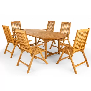 TAMAN DORSET FSC® duży - zestaw ogrodowy z drewna tekowego 6+1 - Meble ogrodowe - miniaturka - grafika 1