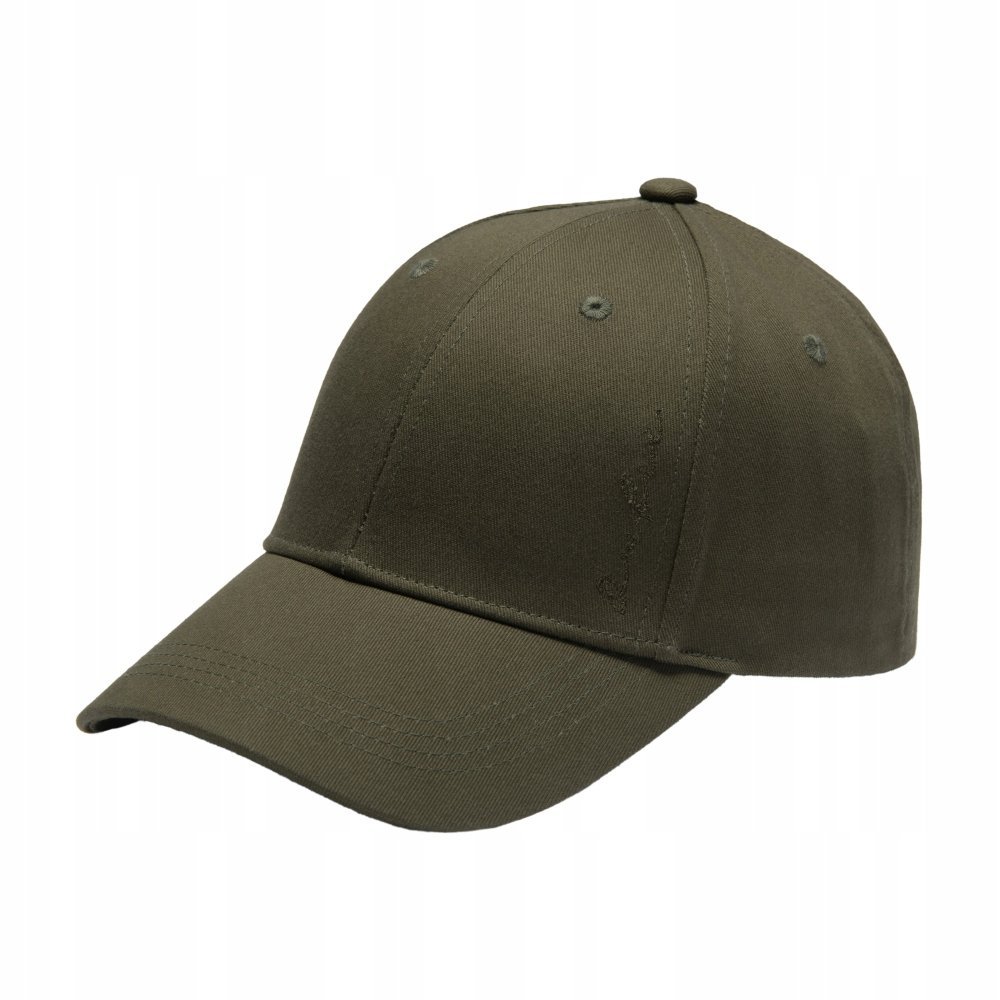 Czapka z daszkiem męska khaki bejsbolówka ozdobny haft OM-ACCS-0102 V2