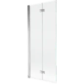 Parawany nawannowe - Mexen Mist parawan nawannowy 2-skrzydłowy lewy 80 x 150 cm, transparent, chrom - 8A9-080-002-01-00-L - miniaturka - grafika 1