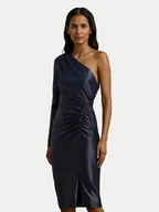 Sukienki - LAUREN RALPH LAUREN Sukienka koktajlowa 253957567001 Granatowy Slim Fit - miniaturka - grafika 1