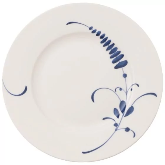 Villeroy Boch vieux Luxembourg brindille, naczynia z wysokiej jakości Premium w kolorze niebieskim, talerz śniadaniowy 22 cm, porcelana, biała, 22 x 22 x 3 cm 10-4207-2640