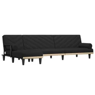 Narożniki - Sofa rozkładana w kształcie L, czarna, 260x140x70 - miniaturka - grafika 1