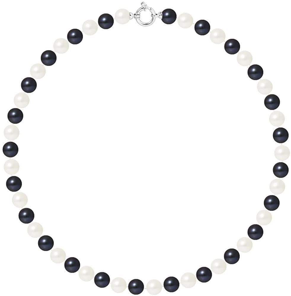 Pearls & Colors Women Tahiti Pearls Silver 925 Round Pearl Pearl Necklace