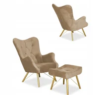 Fotele - Fotel skandynawski Luna z podnóżkiem Family Meble - miniaturka - grafika 1