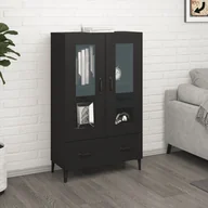 Komody - vidaXL Kredens, czarny, 70x31x115 cm, materiał drewnopochodny - miniaturka - grafika 1