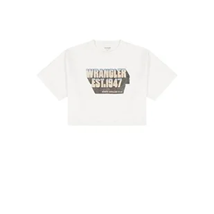 Wrangler Koszulka damska Boxy Tee, biały, XXL - Koszulki i topy damskie - miniaturka - grafika 1