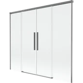 Parawany nawannowe - Mexen Rox parawan nawannowy 2-skrzydłowy rozsuwany 170 x 150 cm, transparent, gun metal - 8C9-170-002-95-00 - miniaturka - grafika 1