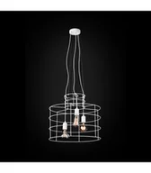 Lampy sufitowe - Żyrandol LANA E27 biały z wełną - miniaturka - grafika 1