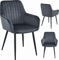 Krzesła - Leobert Krzesło SOLDEN - aksamit ciemny szary / nogi czarne x 1 - miniaturka - grafika 1