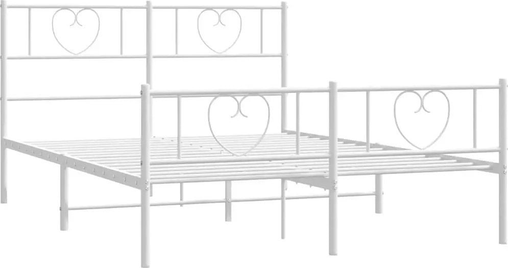 Elior Białe metalowe łóżko małżeńskie 160x200 cm - Edelis