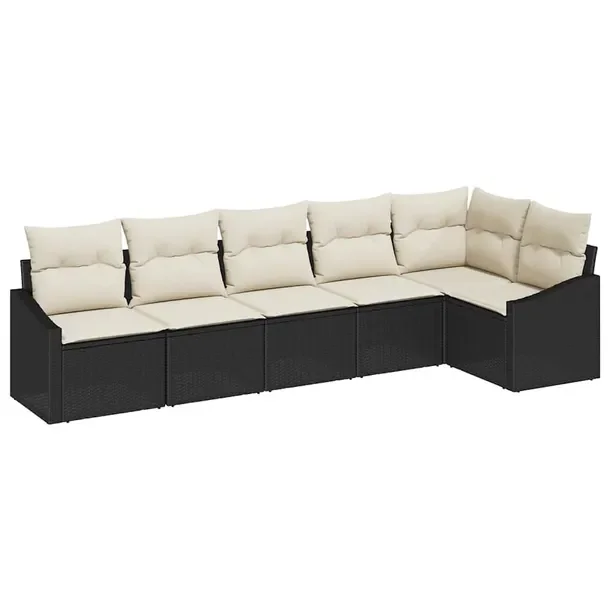 Zestaw Modułowej Sofy Ogrodowej dla 6 Osób, Rattan, Beżowy, 60cm Głębo