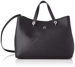 Tommy Hilfiger Damska teczka z emblematem TH, czarna, Czarny - Torebki damskie - miniaturka - grafika 1