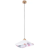Lampy sufitowe - Britop Wisząca LAMPA materiałowa HATTU FLORAL 1614719174 kopułowa OPRAWA vintage ZWIS motyw kwiatowy szary multikolor - miniaturka - grafika 1