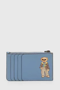 Portfele - Polo Ralph Lauren portfel skórzany damski kolor niebieski 427928770 - grafika 1