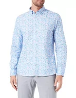 Koszule męskie - bugatti Męska koszula 9350-38703 z kołnierzykiem button-down, niebieska-350, regularna, Niebieski 350, 3XL - miniaturka - grafika 1