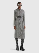 Sukienki - Benetton Sukienka w kolorze czarno-białym - miniaturka - grafika 1