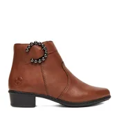 Botki damskie - Botki Rieker CEO-Y0797-24 Brązowy - miniaturka - grafika 1
