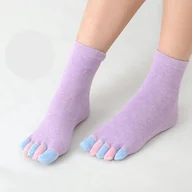 Skarpetki damskie - Stopki skarpetki pięciopalcowe kolorowe fioletowe joga pilates gimnastyka - miniaturka - grafika 1