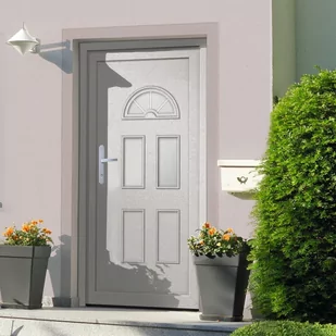 vidaxl Drzwi zewnętrzne, białe, 88x190 cm, PVC 8720845887674 - Drzwi zewnętrzne - miniaturka - grafika 1